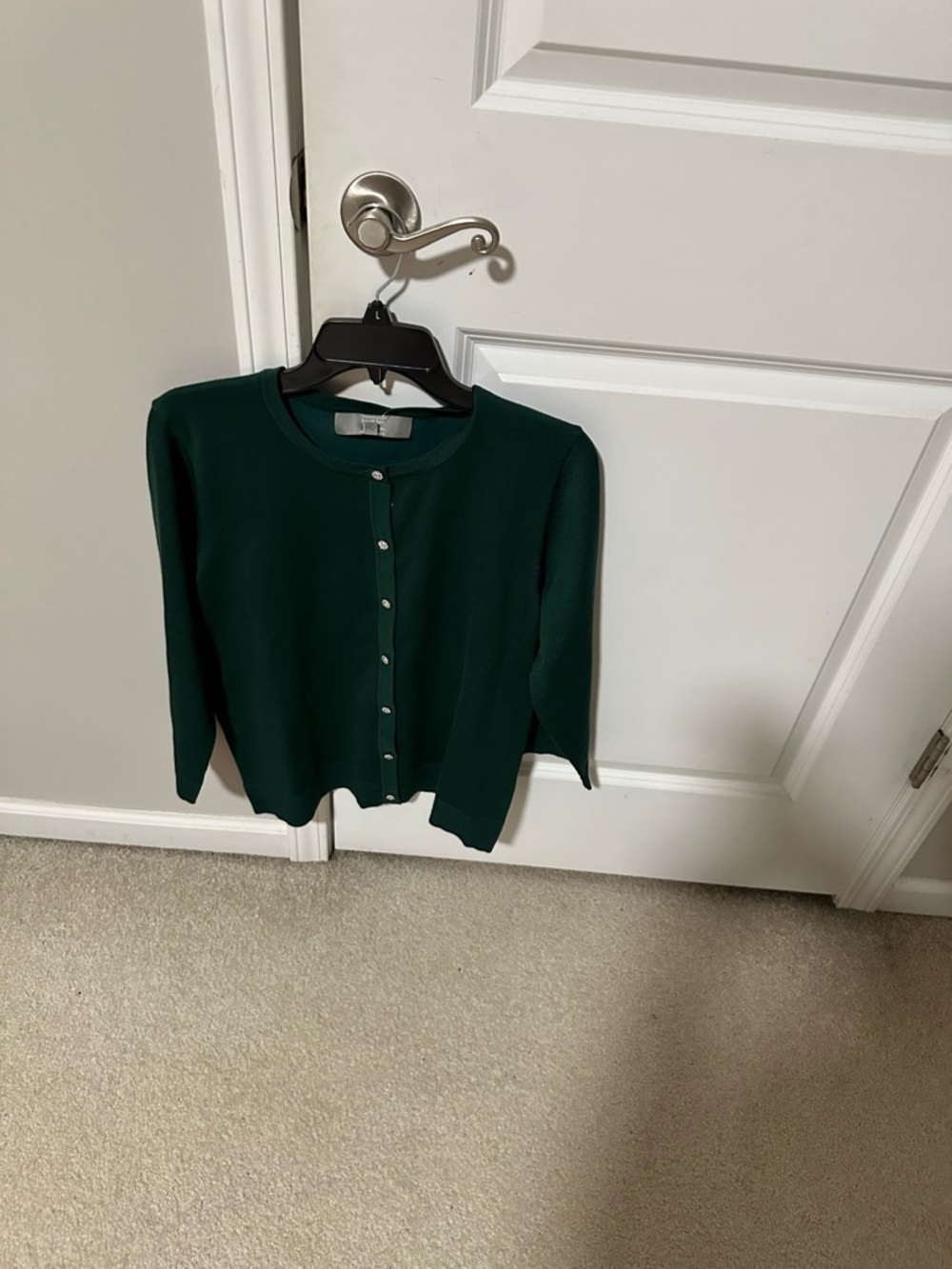 Women’s Emerald Green Button-Front Cardigan Sweater